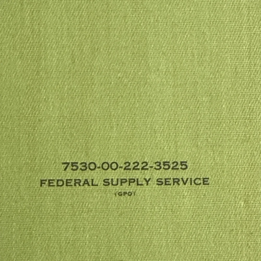 Vintage Linen Covered Records Notebook Federal Supply Service Unused 8
